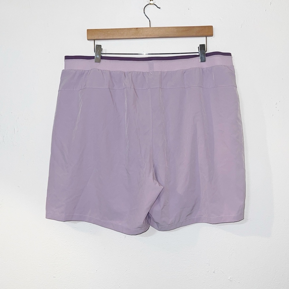 Fabletics fundamental II lined 7” men’s purple active shorts - Picture 6 of 11